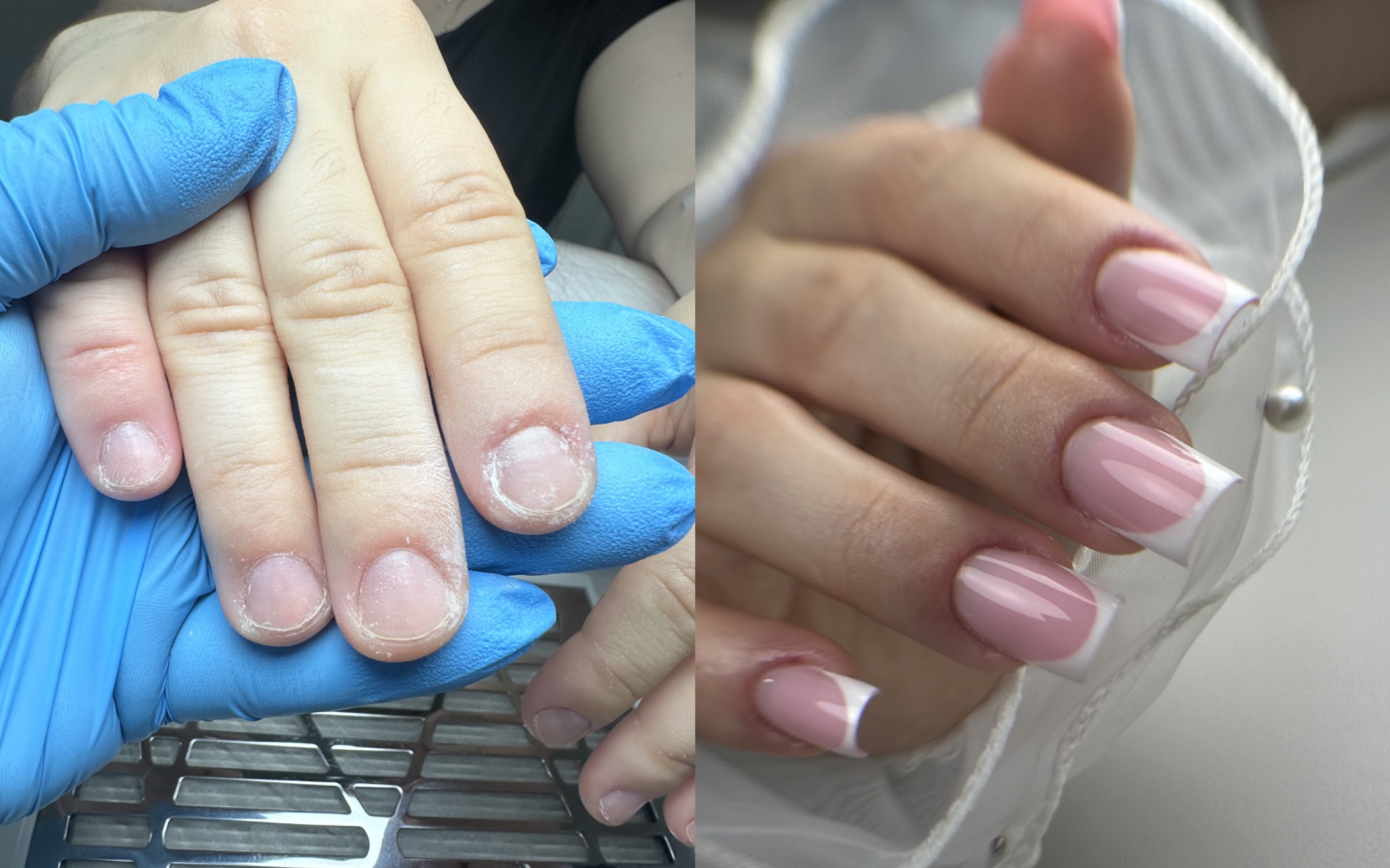 French manicure transformation