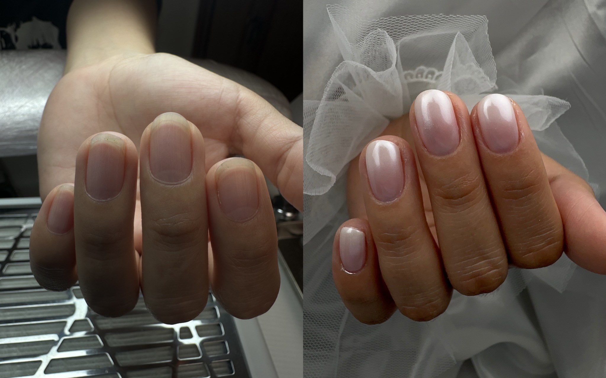 Pearl manicure transformation