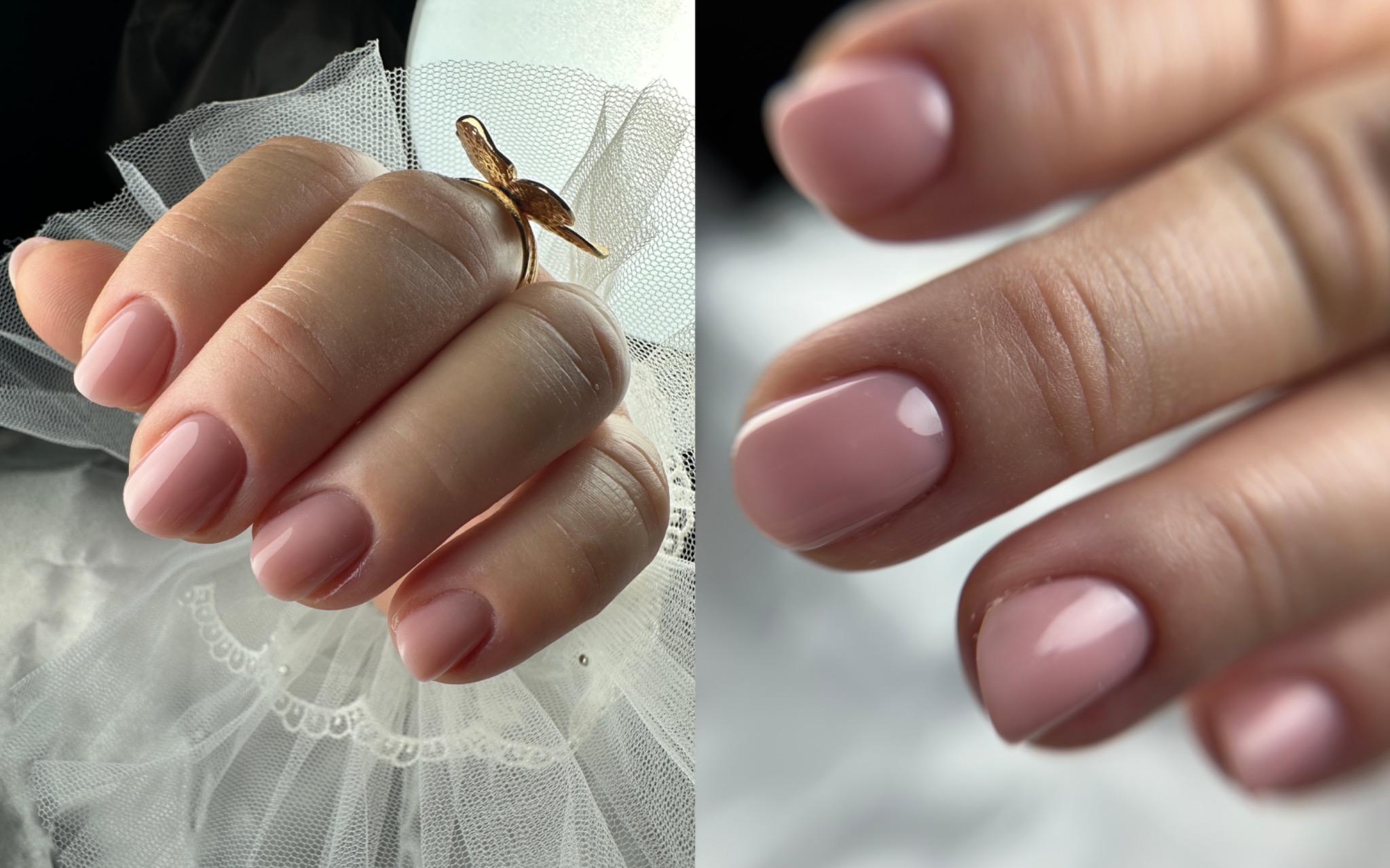 Natural pink manicure